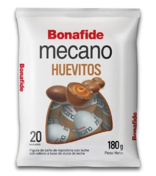 Mecano Huevitos de Pascua Rellenos Milk Chocolate Easter Egg with Dulce de Leche Caramel Filling, 180 g / 6.34 oz (20 mini eggs)