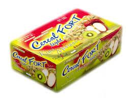 Cereal FORT Cereal Bar by Felfort with Apple & Kiwi, 24 x 19 g / 24 x 0.67 oz