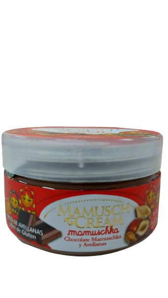 Mamuschka Mamusch Cream Chocolate & Hazelnut Spread, Gluten Free, Pasta Untable de Avellanas Con Chocolate Mamuschka, Libre de Gluten, 140 g / 4.93 oz