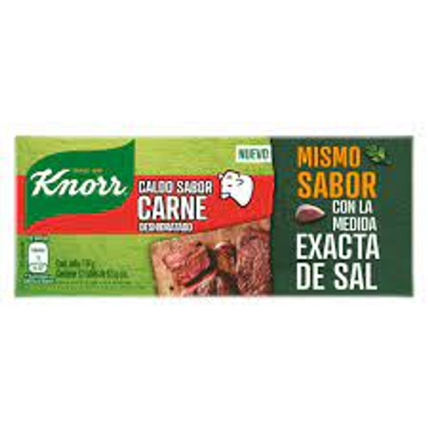 Knorr Caldo Sabor Carne Dehydrated Meat Soup Broth, 114 g / 4.02 oz (12 caldos per box)