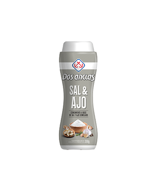 Dos Anclas Sal & Ajo Botella Salero Coarse Salt Bottle, 200 g / 0.44 lb