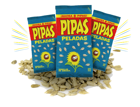 Pipas Peladas Salty Sunflower Seeds Peeled No Shell, 25 g / 0.88 oz (pack of 10)