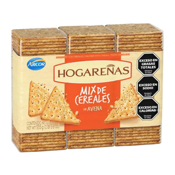 Hogareñas Mix de Cereales Wholegrain Crackers with Oatmeal 555 g / 19.57 oz 