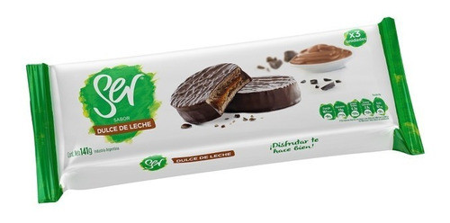 Ser Alfajor Milk Chocolate Alfajor Filled with Classic Dulce de Leche, 141 g / 4.97 oz (pack of 3)