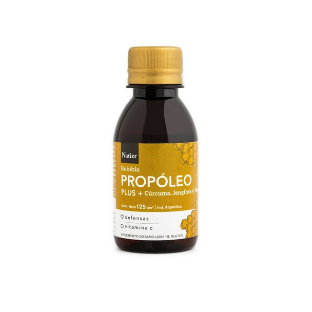 Natier Propóleo Plus Bebible Propolis Extract Natural Supporter Herbal Supplement Dietary Vitamin C, 125 ml / 4.23 fl oz