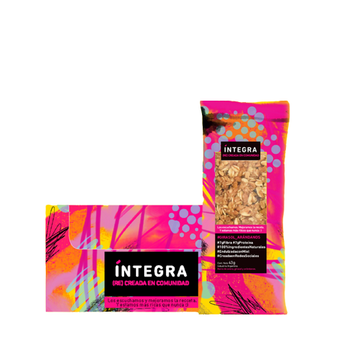 Íntegra Barritas Girasol y Arándanos, Blueberry & Sunflower Nutritive Bars Sweetened with Honey (box of 10 bars) 
