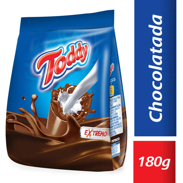 Toddy Cacao en Polvo Powdered Cacao for Chocolate Milk with Vitamins B1, B2, B6, B12, 180 g / 6.3 oz ea