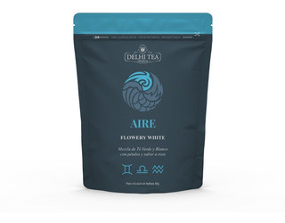 Delhi Tea Aire Flowery White Premium Thread Infusion with Green & White Tea, Rose Petals Flavored Flavored, 40 g / 1.41 oz 
