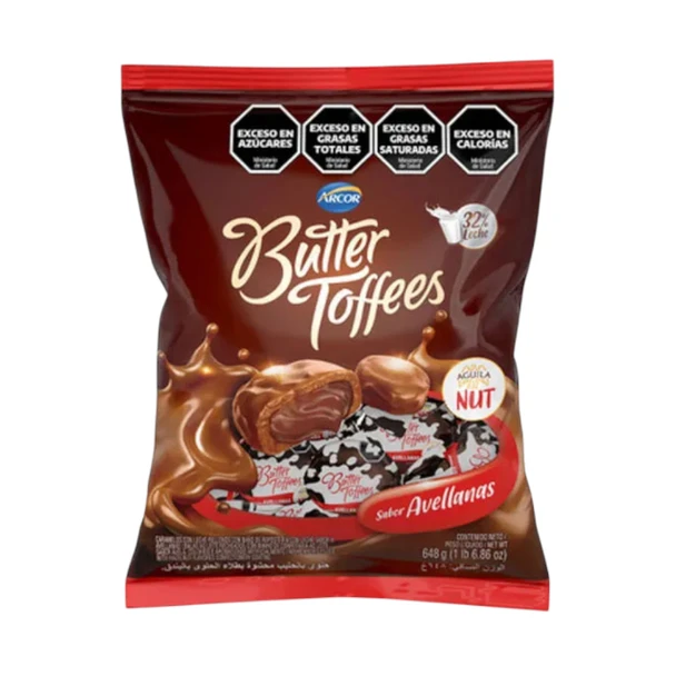 Butter Toffees Soft Buttery Caramel Candies Hazelnut Flavor Party Bag, 648 g / 1.42 lb bag