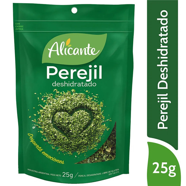 Alicante Perejil Deshidratado Dehydrated Parsley Spice, 25 g / 0.88 oz zipper pouch