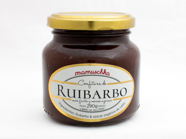 Mamuschka Confitura de Ruibardo Orgánica Sin Gluten, Rhubarb Organic Spread From Patagonia - Gluten Free, 290 g / 10.22 oz