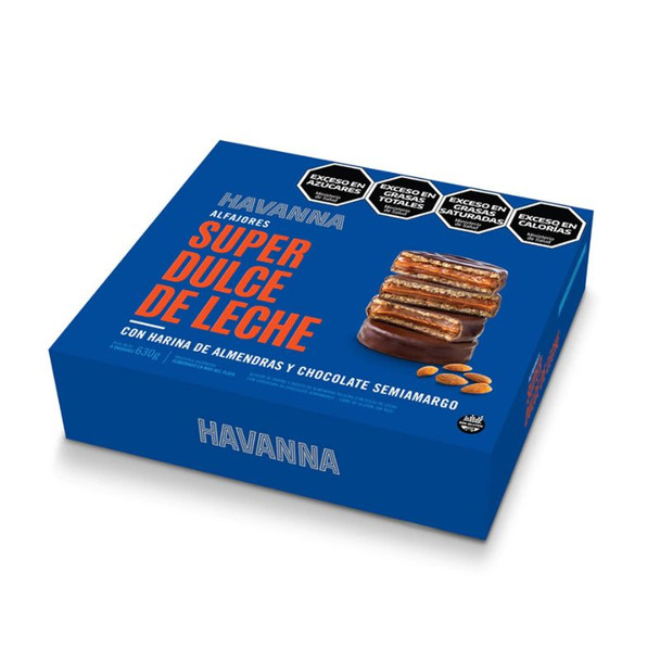 Havanna Super Dulce de Leche Alfajores with Almond Flour & Dark Chocolate, Gluten Free, 630 g / 22.22 oz (Box of 9)