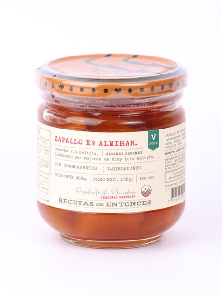 Alcaraz Conservas Gourmet Zapallos en Almíbar Pumpkin in Syrup From Mendoza, 400 g / 14.10 oz 