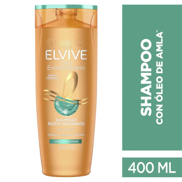 Elvive L'Oréal Shampoo Óleo Extraordinario Shampoo Special for Curly Hair, 400 ml / 13.52 fl oz bottle