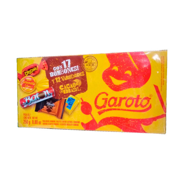 Garoto Bombones Classic Assorted Chocolate Bites Complete Box,  250 g / 8.81 oz