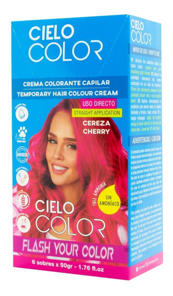 Otowil Fantasy Dye Sky Color Tintura Capilar Cream Colouring Straight Application, Cereza / Cherry, Gluten Free 50 g / 1.76 fl. oz (box of 6)