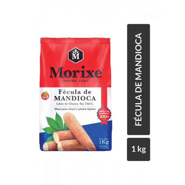 Morixe Fécula de Mandioca Starchy Cassava Ideal for Chipá, Gluten Free, 1 kg / 2.2 lb