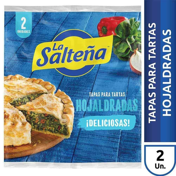 La Salteña Tapa Pascualina Tartas Hojaldradas Puff Pastry Dough Discs for Pie Tart, 3 packs x 2 discs (6 total discs)