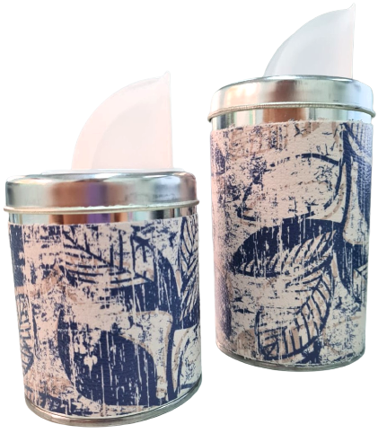 Yerbero & Azucarero Hojas Azules Con Pico Vertedor Sugar & Yerba Mate Bowls with Pouring Beak