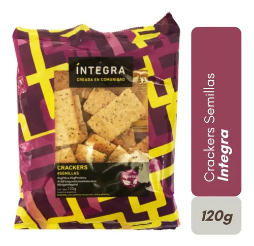 Integra Crackers Galletitas con Semillas de Chía, Sésamo & Girsaol, 120 g / 4.23 oz (pack of 3)