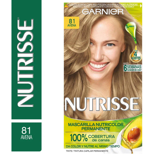 Nutrisse Garnier Kit de Coloración con 4 Aceites 81 Avena / Ash Light Blonde Deep Coloring Kit with 4 Oils