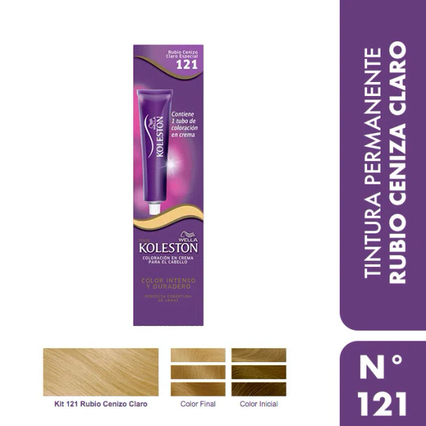 Koleston Color Intenso Duradero Rubio Ceniza Claro Especial Dye N° 121 Light Ash Blonde Special