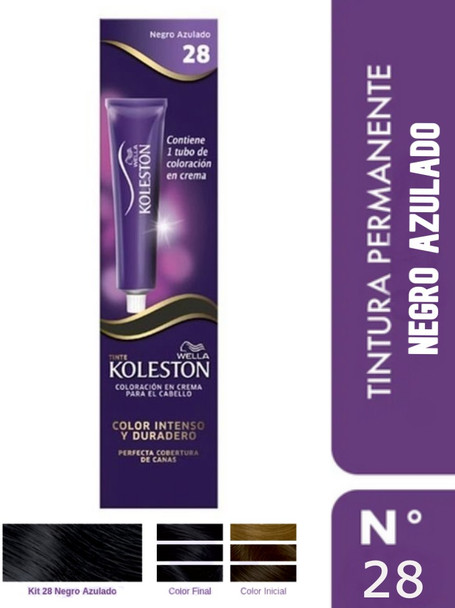 Koleston Color Intenso Duradero Negro Azulado Dye N° 28 Bluish Black
