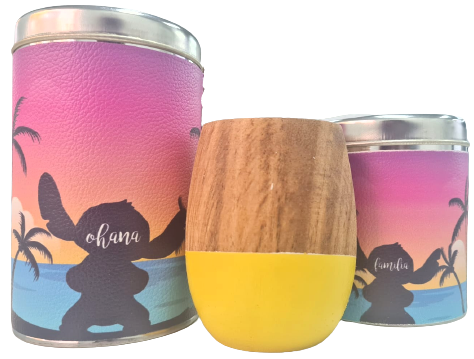 Set Matero Stich Mate, Yerbero & Azucarera Con Pico Vertedor Sugar & Yerba Mate Bowls with Pouring Beak