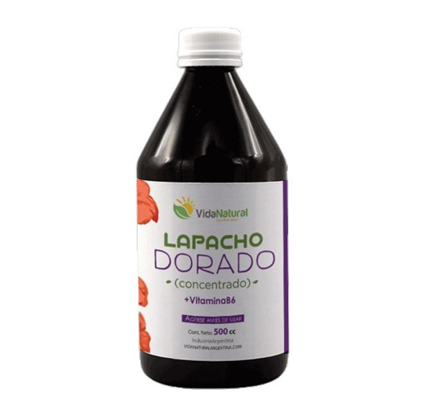 Lapacho Dorado Vida Natural Dietary Supplement with Vitamin B6 Antibacterial, Antioxidant &  Antiviral, 500 ml / 16.9 fl oz 