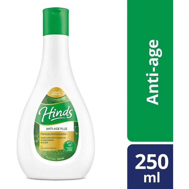 Hinds Anti Age Plus Body Cream with Antioxidant Formula, Ginseng & Vitamin E, 250 ml / 8.45 fl oz