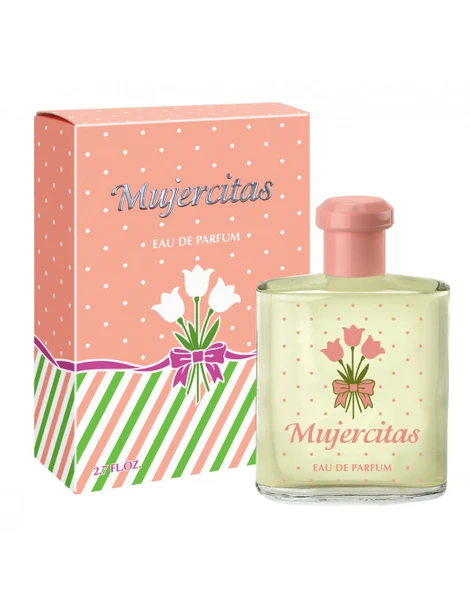 Mujercitas Rosa Perfume Fragancia Eau De Parfum Gardenias, Roses, Jasmine & Lilies, 80 ml / 2.7 fl oz bottle