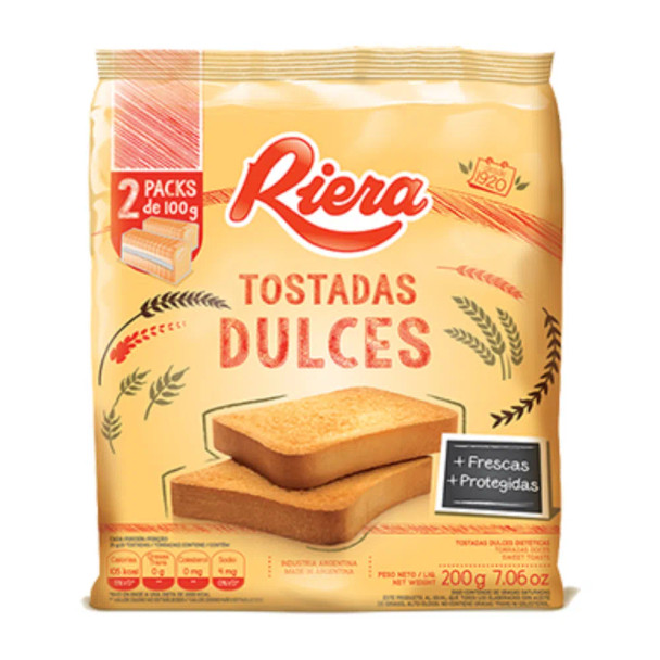 Riera Tostadas Dulces, Sweet Toasts, 200 g / 7.05 oz 