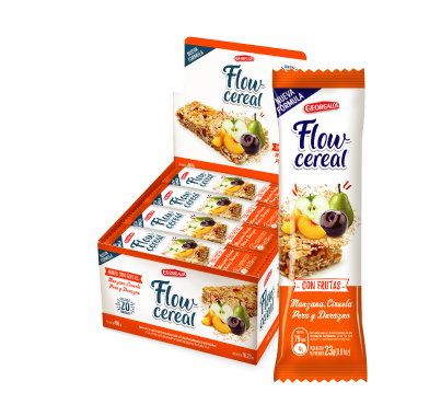 Flow Cereal con Frutas Cereal Bar with Apple, Plum, Pear & Peach, 23 g / 0.81 oz (box of 20 bars)