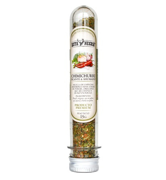Asta Negra Chimichurri Picante Ahumado Spicy & Smoked Chimichurri Premium Mixed Spices From Argentina, 15 g / 0.53 oz