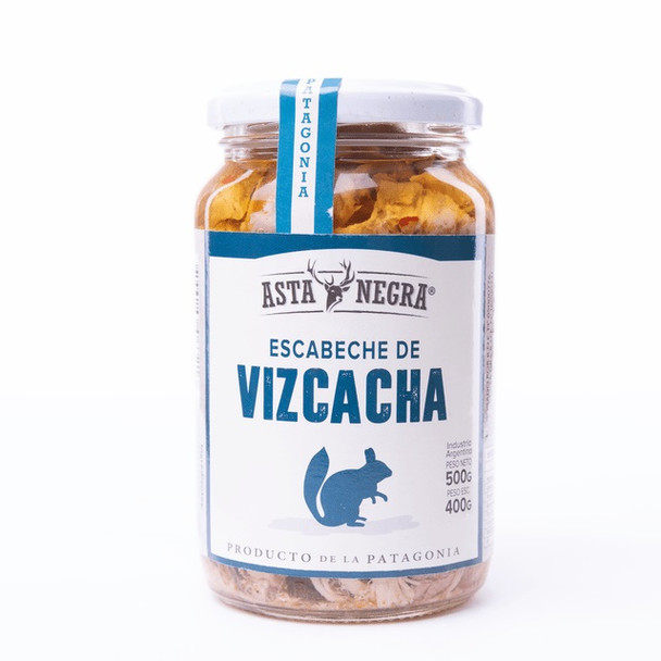 Asta Negra Escabeche de Vizcacha Pickled Vizcacha Pickled Meat From Argentina, 500 g / 1.1 lb jar