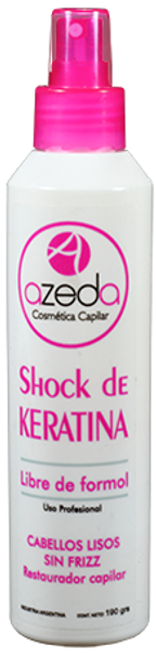 Azeda Cosmetica Capilar Shock de Keratina Sin Formol Professional Formalin-Free Keratin Shock, 190 ml / 6.42 fl oz