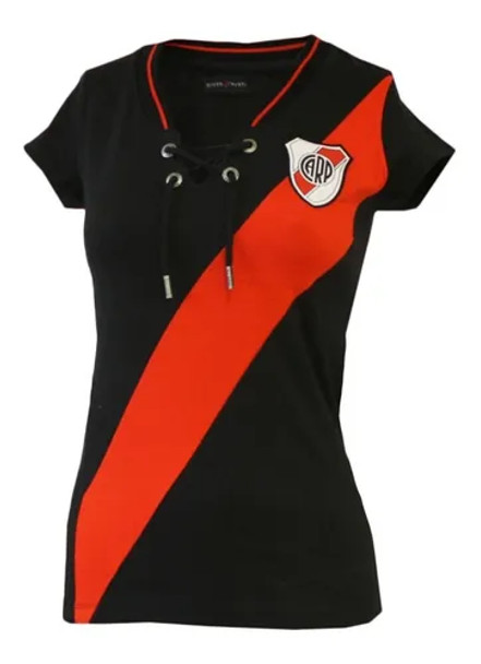 Women's River Plate Camiseta Retro Negra River Plate Football Team Vintage Black T-shirt