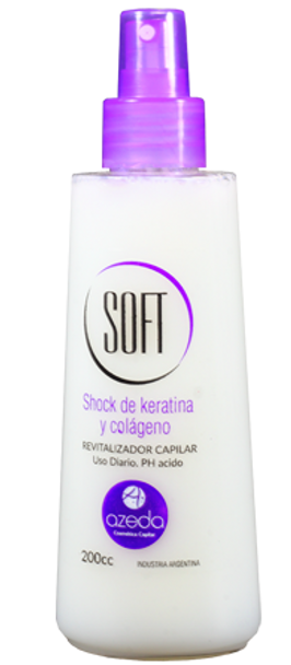 Azeda Cosmetica Capilar Soft Shock de Keratina & Colageno Professional Keratin and Collagen Shock, 200 ml / 6.76