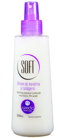 Azeda Cosmetica Capilar Soft Shock de Keratina & Colageno Professional Keratin and Collagen Shock, 200 ml / 6.76