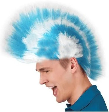 Peluca Colores Argentina Light Blue and White Punk Wig Costume for Children and Adults peluca Colores Argentina Light Blue and White Party Short Wig Costume for Children and Adults