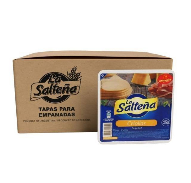 La Salteña Tapa De Empanadas Criollas Ideal Para Horno Classic Empanadas Dough Disc, 15 discs ea x 24 packs (360 discs)