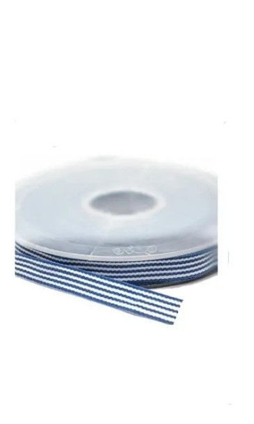 Rollo Cinta Azul y Blanca Uruguay Blue & White Nylon Ribbon for Home Decor, 85 mm wide x 5 m long