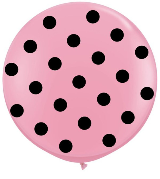 Funny Color Piñata Globo Pink Balloon with Polka Dots 24''