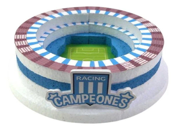 Racing Club Cake Topper El Cilindro Stadium 3D Football Field For Decorating Cakes Racing Club Argentinian Soccer Team, 14 cm diameter