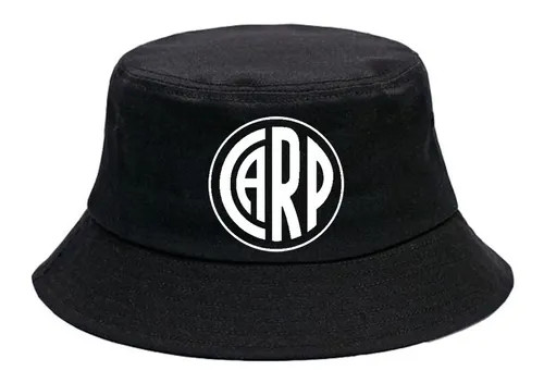 River Plate Gabardine Black Bucket Hat Bob Hat C.A.R.P. Design, 58 cm / 22.8" diam