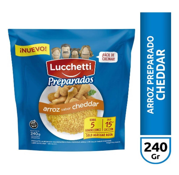 Lucchetti Preparados Cheddar Flavored Rice Arroz Sabor Queso, 240 g / 8.46 lb