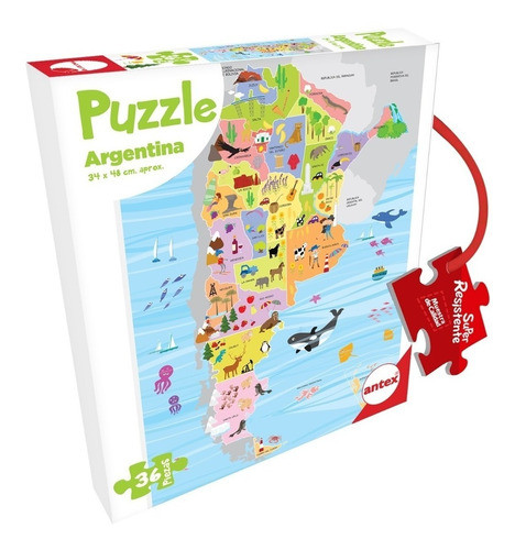 Rompecabezas Antex Argentina 3036 De 36 Piezas 36-Piece Puzzle