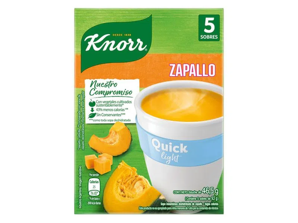 Knorr Quick Light Ready to Make Soup Zapallo Pumpkin, 5 pouches, 9.3 g / 0.32 oz pouch