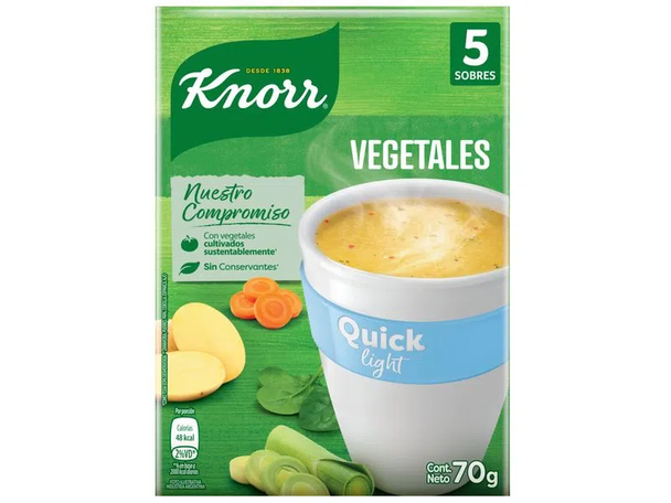 Knorr Quick Light Ready to Make Soup Vegetables, 5 pouches, 14 g / 0.49 oz pouch