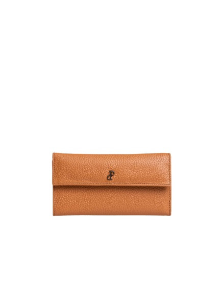 Prüne Billetera Chicago Cuero Marrón Leather Flap Wallet Clutch Organizer with Magnetic Clasp (Brown)